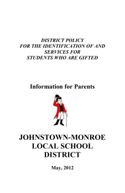 district policy - Johnstown-Monroe Local School District