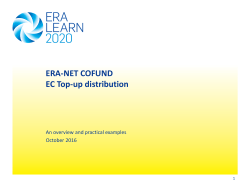 ERA-NET COFUND EC Top-up distribution - ERA