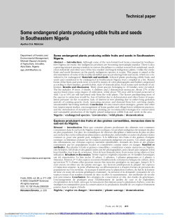 Some endangered plants producing edible fruits and seeds in