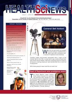 Camera! Set! Action! - University of the Free State