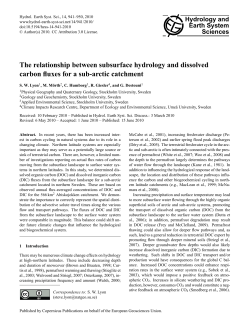 The relationship between subsurface hydrology and dissolved