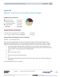 Prekindergarten Mathematics Module 3, Topic E