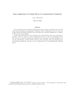 Some Applications of Coding Theory in Computational Complexity
