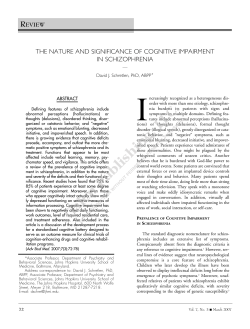 the nature and significance of cognitive impairment in schizophrenia
