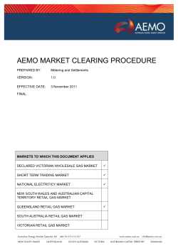 AEMO Market Clearing Procedure - Australian Energy Market Operator
