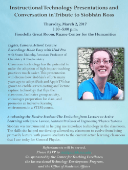 Instructional Technology Presentations and Conversation in Tribute