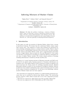 Inferring Mixtures of Markov Chains - CIS @ UPenn