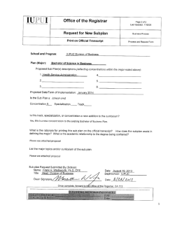 Proposal - IUPUI Registrar - Indiana University&ndash;Purdue University
