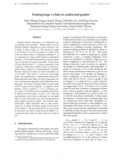 Finding large k-clubs in undirected graphs &lowast;