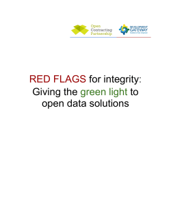 RED FLAGS for integrity: Giving the green light to open data solutions