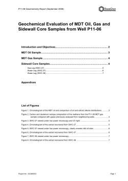 Geochemical Evaluation of MDT Oil, Gas and Sidewall