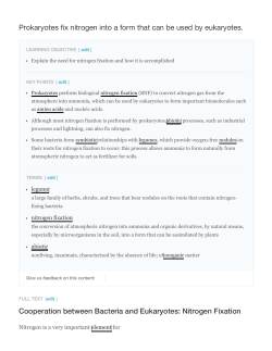Prokaryotes fix nitrogen into a form that can be used by
