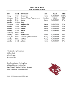 DAY DATE OPPONENT SITE TEAM TIME Friday 4