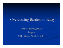 Overcoming Barriers to Entry