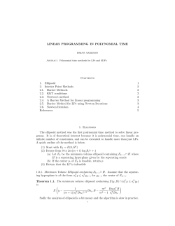 LINEAR PROGRAMMING IN POLYNOMIAL TIME Contents 1