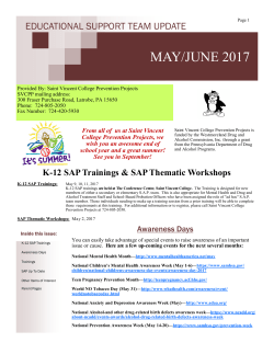 MAY/JUNE 2017 - Saint Vincent College