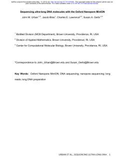 URBAN ET AL., SEQUENCING ULTRA-‐LONG DNA 1