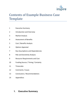 Contents of Example Business Case Template