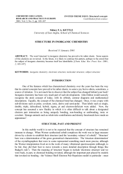 STRUCTURE IN INORGANIC CHEMISTRY