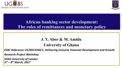 African Banking - The Role of Remittances and Monetary Policy