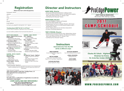 2017 camp schedule