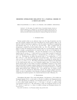 SHORTED OPERATORS RELATIVE TO A PARTIAL ORDER IN A