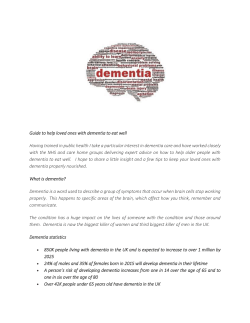 Guide to help loved ones with dementia to eat well