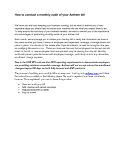 How to conduct a monthly audit of your Anthem bill