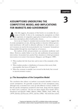 assumptions underlying the competitive model and implications for
