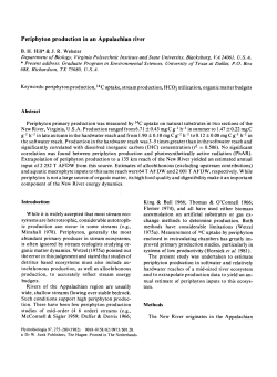 Periphyton production in an Appalachian river