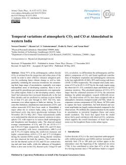 Temporal variations of atmospheric CO2 and CO at Ahmedabad in
