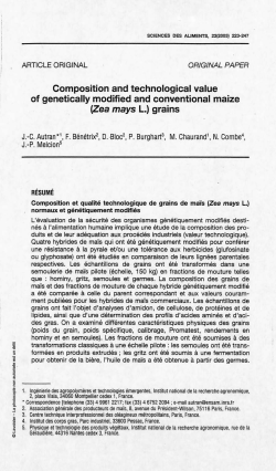 Composition and technological value of genetically modified