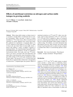 Effects of nutritional restriction on nitrogen and carbon stable