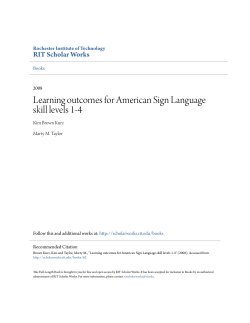 Learning outcomes for American Sign Language skill levels 1-4
