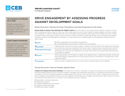 drive engagement by assessing progress against development goals