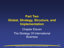 Part Two Global, Strategy, Structure, and Implementation