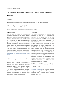 Variation Characteristics of Particles Mass Concentration in Urban