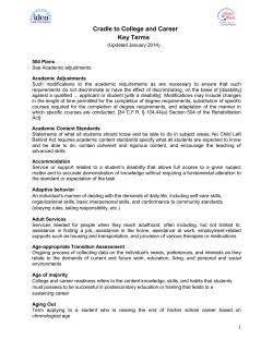 Cradle to College and Career Key Terms