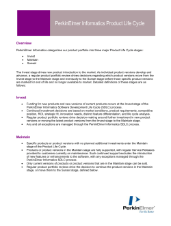 PerkinElmer Informatics Product Life Cycle Overview PerkinElmer
