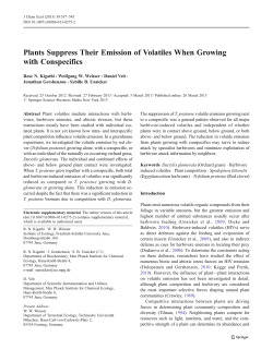 Plants Suppress Their Emission of Volatiles When Growing with