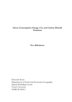 Green Consumption Energy Use and Carbon