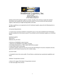 Carrier Contract - SouthWest Logistics
