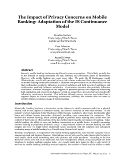 The Impact of Privacy Concerns on Mobile Banking: Adaptation of