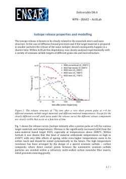 Isotope release properties and modelling