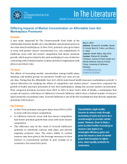 Differing Impacts of Market Concentration on Affordable Care Act