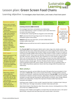 Lesson plan - Sustainable Learning