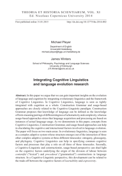 Integrating Cognitive Linguistics and language evolution research