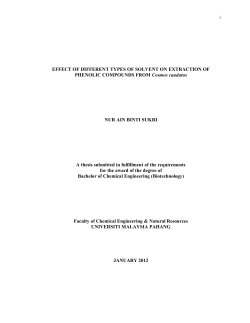 EFFECT OF DIFFERENT TYPES OF SOLVENT ON EXTRACTION