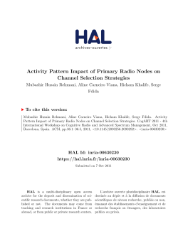 Activity Pattern Impact of Primary Radio Nodes on - HAL