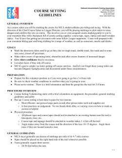 course setting guidelines - National Interscholastic Cycling Association